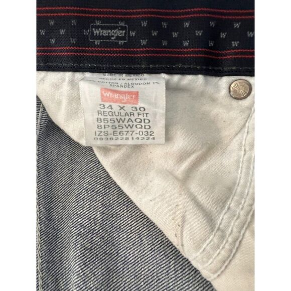 Wrangler Mens Size 34X30 Blue Comfort Regular Fit Mid Rise Demin Straight Jeans - Picture 7 of 7